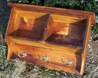 Reclaimed Pine Coat Rack Shelf With 2 Cubbies 1 small