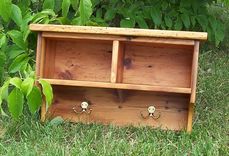Reclaimed Pine Coat Rack Shelf With 2 Cubbies 3 small