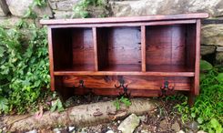 Reclaimed Pine Cubby Coat Rack With A Double Row Of Hooks 1 small