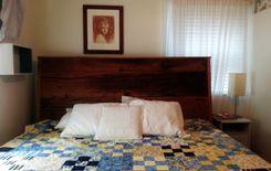 Reclaimed Wood Wedding Anniversary Bed With Custom Engraving 3 small