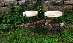 Chair Height Reclaimed Wood Industrial Style Bar Stools 1 small