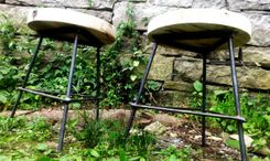 Chair Height Reclaimed Wood Industrial Style Bar Stools 3 small