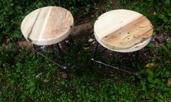 Chair Height Reclaimed Wood Industrial Style Bar Stools 4 small