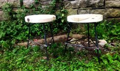 Chair Height Reclaimed Wood Industrial Style Bar Stools 5 small