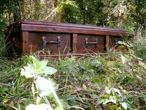 Reclaimed Wood Custom Casket With Wrought Iron Handles 1 small