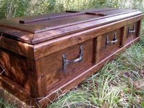 Reclaimed Wood Custom Casket With Wrought Iron Handles 2 small