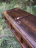 Reclaimed Wood Custom Casket With Wrought Iron Handles 3 small