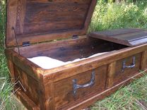 Reclaimed Wood Custom Casket With Wrought Iron Handles 5 small
