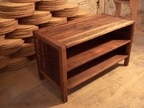 Solid Oak Rustic Media Console 2 small