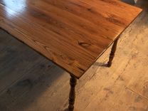 Reclaimed Chestnut Virginia Farm Table With Turned Legs 1 small