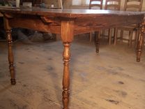 Reclaimed Chestnut Virginia Farm Table With Turned Legs 2 small