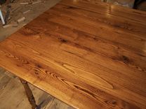 Reclaimed Chestnut Virginia Farm Table With Turned Legs 3 small