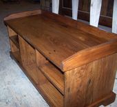 Vintage Reclaimed Storage Wood Bench 4 small