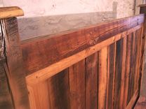 Reclaimed Rustic Pine Platform Bed With Headboard And 4 Drawers 5 small