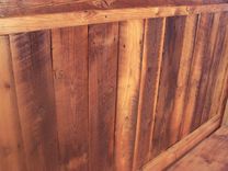 Reclaimed Rustic Pine Platform Bed With Headboard And 4 Drawers 6 small