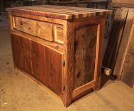 Butcher Block Kitchen Island From Reclaimed Hardwood With Cabinet Base 5 small