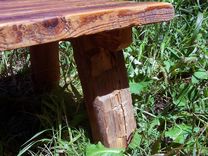 Heart Pine Rustic Coffee Table With Hand Hewn Legs 4 small