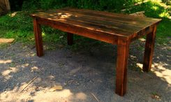 Antique Reclaimed Wood Farmhouse Dining Table 2 small