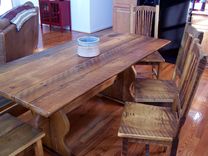 Bavarian Style Reclaimed Barnwood Trestle Table 2 small