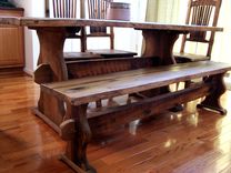 Bavarian Style Reclaimed Barnwood Trestle Table 3 small