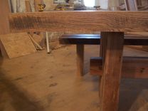 Modern Trestle Table Handcrafted From Reclaimed Wood 3 small
