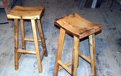 Reclaimed Wood Saddle Stools 1 small