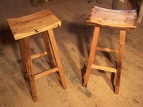 Reclaimed Wood Saddle Stools 2 small