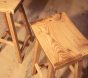 Reclaimed Wood Saddle Stools 4 small