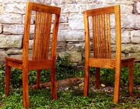 Wormy Chestnut Colonial Style Dining Chairs 2 small