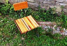 Funky Industrial Dining Chairs With Hairpin Rebar Legs And Reclaimed Wood 1 small