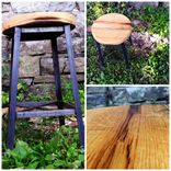 Vintage Style Clerk Stool With Reclaimed Wood Seat 4 small