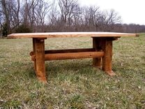 Antique Oak Mission Style Trestle Table 3 small