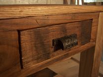 Rustic Parsons Style End Tables With Drawer, Shelf And Vintage Pulls 3 small