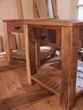 Rustic Parsons Style End Tables With Drawer, Shelf And Vintage Pulls 4 small