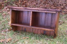 Vintage Reclaimed Pine Coat Rack With Beadboard Back, 2 Cubbies 1 small
