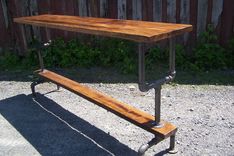 Industrial Styled Bar Height Table With A Metal Pipe Base And Salvaged Wood Planks Top 1 small