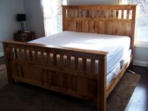Vintage Reclaimed Wood Mission Style Bed Frame 2 small