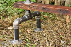 Bar Height Table In Weathered Gray Wood Top And Industrial Pipe Base 4 small