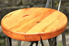 Parisian Cafe Styled Reclaimed Wood And Metal Bar Stools 3 small