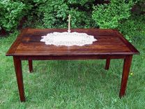 Wormy Chestnut Farmhouse Extension Table 2 small