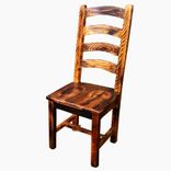 Burnt Oak Reclaimed Wood Arched Slat Rustic Dining Chairs 1 small