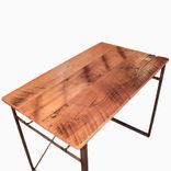 Reclaimed Wormy Chestnut Computer Desk With Industrial Metal Base 2 small