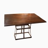 Reclaimed Wood Dining Table With Contemporary Metal Base 1 small