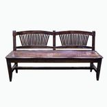 Reclaimed Antique Oak Rustic Spindle Back Bench 1 small