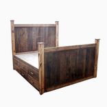 12 Drawer Rustic Reclaimed Wood Platform Storage Bed 1 small
