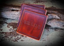 Custom Name Leather Coasters 2 small