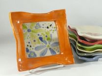 Set Of Two: 6" Square Plates For Tapas, Snacks, Salad 1 small