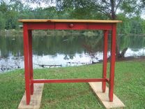 Heirloom Red Painted Foyer Table 1 small
