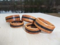Cherry/Walnut Wedding Bands 1 small