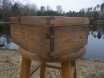 Hand Dovetailed, Antique Pine, Whiskey Bottle Box 4 small